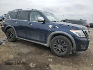 2018 Nissan Armada Platinum with VIN JN8AY2NE8J9730401, listed as a Copart auction lot 44050385 with 77,305 mi miles and Salvage Title. Bid and sale history available at carsss.com. Image 4.