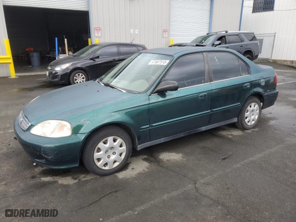 1999 Honda Civic VP with VIN 2HGEJ6610XH579794, listed as a Copart auction lot 47687515 with 229,343 mi miles and Salvage Title. Bid and sale history available at carsss.com. Image 1.