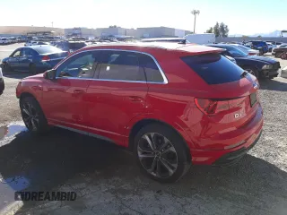 2020 Audi Q3 S line Prestige with VIN WA1FECF32L1123080, listed as a Copart auction lot 43293943 with 22,037 mi miles. Bid and sale history available at carsss.com. Image 2.