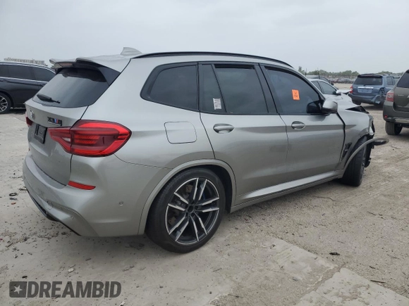 2020 BMW X3 M Competition with VIN 5YMTS0C02L9B97623, listed as a Copart auction lot 76671914 with 52,989 mi miles and Salvage Title. Bid and sale history available at carsss.com. Image 3.