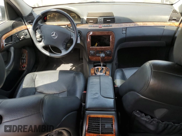 2003 Mercedes-Benz S 55 AMG with VIN WDBNG74J23A378637, listed as a Copart auction lot 52378705 with 128,745 mi miles and Salvage Title. Bid and sale history available at DreamBid. Image 8.