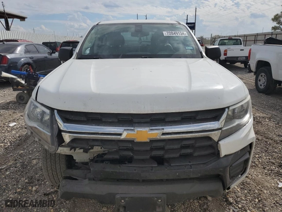 2021 Chevrolet Colorado 2WD Work Truck with VIN 1GCGSBEA2M1100641, listed as a Copart auction lot 72849134 with 58,538 mi miles and Salvage Title. Bid and sale history available at carsss.com. Image 5.