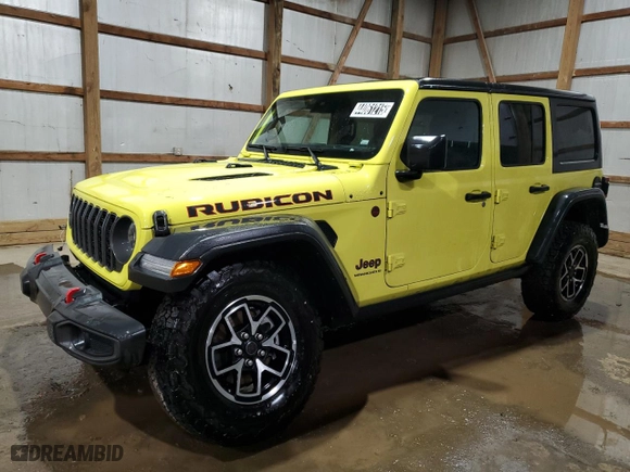 2024 Jeep Wrangler Rubicon with VIN 1C4PJXFG9RW283792, listed as a Copart auction lot 44061215 with 27,266 mi miles and Clean Title. Bid and sale history available at carsss.com. Image 1.