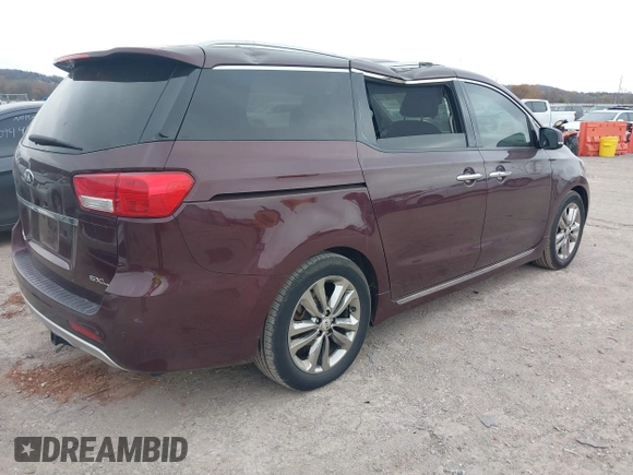 2018 Kia Sedona SX-L with VIN KNDME5C13J6376288, listed as a IAAI auction lot 40947775 with 94,476 mi miles. Bid and sale history available at carsss.com. Image 4.