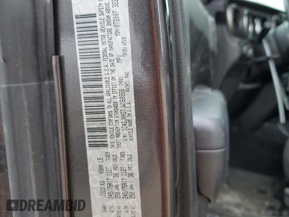 2018 Jeep Wrangler Sport S с VIN 1C4GJXAG7JW168958, выставлен на аукционе Copart как лот 41686755 с пробегом 63 247 миль миль и Списание • Salvage title. История ставок и продаж доступна на DreamBid. Изображение 12.