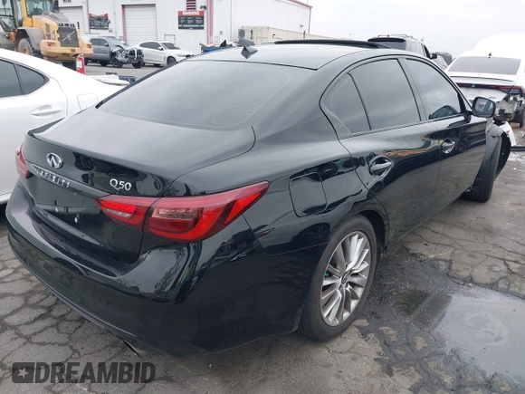 2020 Infiniti Q50 Luxe with VIN JN1EV7AP6LM204443, listed as a IAAI auction lot 42039728 with 58,745 mi miles and . Bid and sale history available at DreamBid. Image 4.