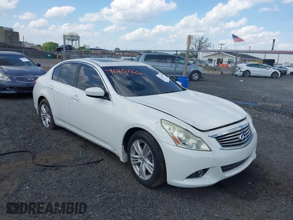 2012 Infiniti G25 Journey with VIN JN1DV6AP5CM700338, listed as a IAAI auction lot 42157660 with 139,888 mi miles. Bid and sale history available at carsss.com. Image 1.