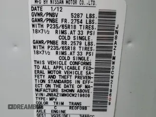 2012 Nissan Murano SV with VIN JN8AZ1MW0CW219609, listed as a Copart auction lot 50136455 with 98,878 mi miles and Salvage Title. Bid and sale history available at carsss.com. Image 13.