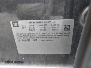 2015 Chevrolet Malibu LT with VIN 1G11D5SL0FF126967, listed as a IAAI auction lot 41898885 with Not Provided miles and . Bid and sale history available at DreamBid. Image 9.