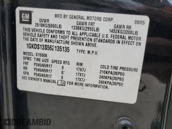 2006 GMC Envoy SLE with VIN 1GKDS13S562135135, listed as a Copart auction lot 88353995 with 159,251 mi miles and Salvage Title. Bid and sale history available at carsss.com. Image 14.