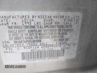 2014 Nissan Sentra S with VIN 3N1AB7AP5EL691056, listed as a IAAI auction lot 42118991 with 129,023 mi miles and . Bid and sale history available at DreamBid. Image 9.
