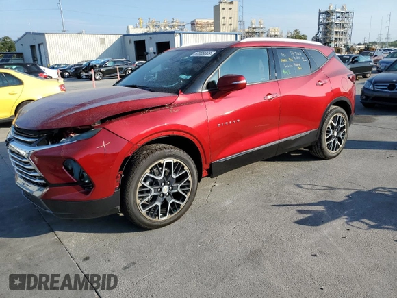 2023 Chevrolet Blazer Premier z VIN 3GNKBFRS4PS131033, wystawiony jako Copart lot #74220884 z przebiegiem 62 mil mil oraz Szkoda całkowita • Salvage title. Historia ofert i sprzedaży dostępna na DreamBid. Obrazek 1.