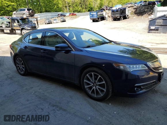 2015 Acura TLX Advance with VIN 19UUB2F78FA014129, listed as a Copart auction lot 57463945 with 85,807 mi miles and Salvage title. Bid and sale history available at DreamBid. Image 4.