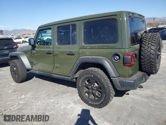 2021 Jeep Wrangler Unlimited Freedom z VIN 1C4HJXDG7MW576977, wystawiony jako Copart lot #80878384 z przebiegiem 19 793 mil mil oraz Szkoda całkowita • Salvage title. Historia ofert i sprzedaży dostępna na DreamBid. Obrazek 2.