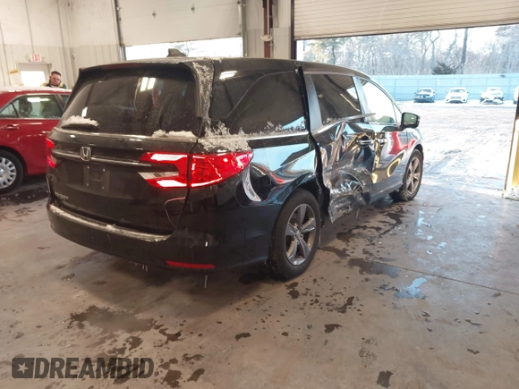 2022 Honda Odyssey EX with VIN 5FNRL6H50NB035132, listed as a IAAI auction lot 41367685 with 26,011 mi miles and . Bid and sale history available at DreamBid. Image 4.