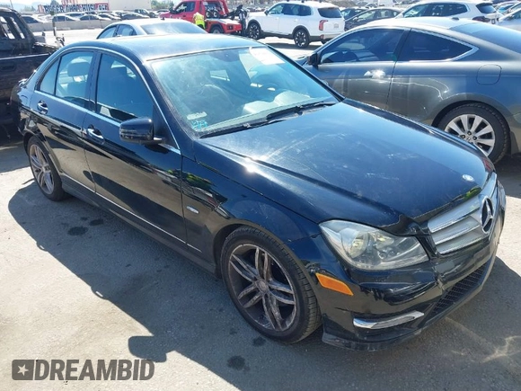 2012 Mercedes-Benz C-Class C 250 Sport with VIN WDDGF4HB4CA644826, listed as a IAAI auction lot 41838602 with 144,769 mi miles. Bid and sale history available at carsss.com. Image 1.