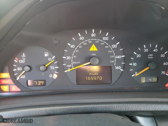 2002 Mercedes-Benz CLK-Class with VIN WDBLK65G02T113270, listed as a Copart auction lot 77427374 with 169,970 mi miles and Salvage Title. Bid and sale history available at carsss.com. Image 9.
