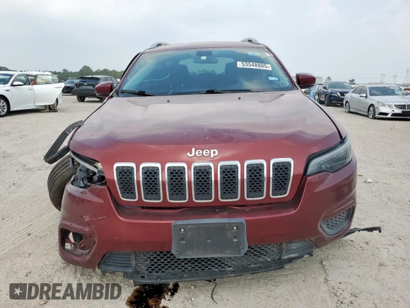 2020 Jeep Cherokee Latitude with VIN 1C4PJLCBXLD548174, listed as a Copart auction lot 53548805 with 90,578 mi miles and Salvage title. Bid and sale history available at DreamBid. Image 5.