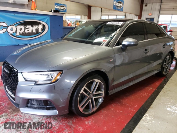 2018 Audi A3 Sedan Premium Plus with VIN WAUJ8GFF8J1089052, listed as a Copart auction lot 48785904 with 47,397 mi miles. Bid and sale history available at carsss.com. Image 1.