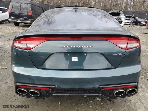 2022 Kia Stinger GT-Line with VIN KNAE35LD5N6101285, listed as a Copart auction lot 41338475 with 0 mi miles and Salvage Title. Bid and sale history available at carsss.com. Image 6.