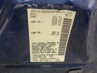 2017 Nissan Altima SR with VIN 1N4AL3AP1HC496077, listed as a Copart auction lot 71056064 with 47,953 mi miles and Salvage Title. Bid and sale history available at DreamBid. Image 12.
