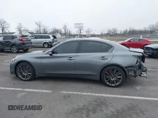 2021 Infiniti Q50 Red Sport 400 with VIN JN1FV7DR9MM880162, listed as a IAAI auction lot 41244912 with 44,943 mi miles and . Bid and sale history available at DreamBid. Image 14.