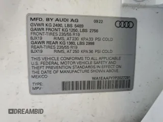 2023 Audi Q5 S line Premium Plus z VIN WA1EAAFY7P2027291, wystawiony jako Copart lot #58101365 z przebiegiem 53 473 mil mil oraz Szkody całkowita. Historia ofert i sprzedaży dostępna na DreamBid. Obrazek 14.
