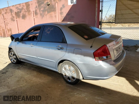 2008 Kia Spectra EX with VIN KNAFE122685574002, listed as a Copart auction lot 76171514 with 0 mi miles and Salvage Title. Bid and sale history available at carsss.com. Image 2.