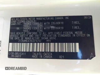 2024 Lexus RX 350 z VIN 2T2BAMCA7RC074242, wystawiony jako IAAI lot #42220864 z przebiegiem 4 544 mil mil oraz . Historia ofert i sprzedaży dostępna na DreamBid. Obrazek 9.