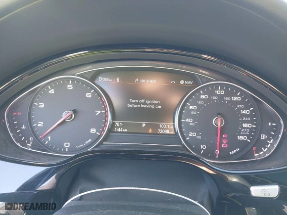 2018 Audi A8 L with VIN WAU44AFD5JN000471, listed as a IAAI auction lot 40785370 with 72,088 mi miles. Bid and sale history available at carsss.com. Image 7.