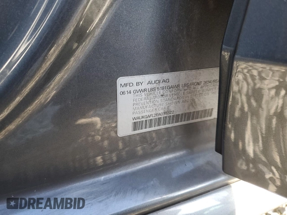 2015 Audi S4 Prestige with VIN WAUKGAFL2FA015322, listed as a Copart auction lot 43950865 with 100,354 mi miles and Salvage Title. Bid and sale history available at carsss.com. Image 12.