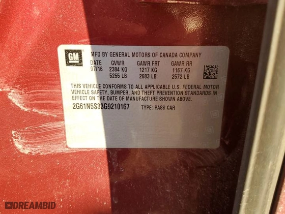 2016 Cadillac XTS Luxury Collection with VIN 2G61N5S33G9210167, listed as a Copart auction lot 42704175 with 98,447 mi miles and Salvage Title. Bid and sale history available at carsss.com. Image 12.