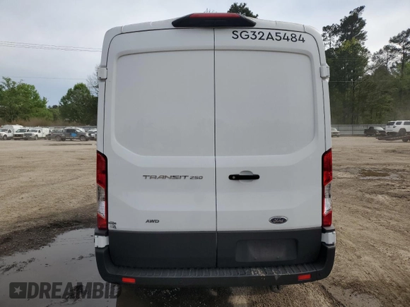 2023 Ford Transit Cargo with VIN 1FTBR2C84PKB15484, listed as a Copart auction lot 50737605 with 15,881 mi miles and Salvage title. Bid and sale history available at DreamBid. Image 6.