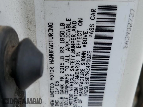 2006 Pontiac Vibe with VIN 5Y2SL65876Z420022, listed as a Copart auction lot 66098054 with 292,986 mi miles and Salvage Title. Bid and sale history available at carsss.com. Image 15.