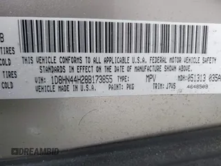 2008 Dodge Grand Caravan SE with VIN 1D8HN44H28B173855, listed as a IAAI auction lot 41968151 with 127,183 mi miles and . Bid and sale history available at DreamBid. Image 9.