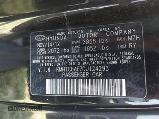 2013 Hyundai Veloster Turbo z VIN KMHTC6AE7DU124293, wystawiony jako IAAI lot #41924836 z przebiegiem 141 685 mil mil oraz . Historia ofert i sprzedaży dostępna na DreamBid. Obrazek 9.