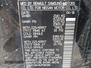 2018 Nissan Rogue SV z VIN KNMAT2MV8JP581561, wystawiony jako Copart lot #47267945 z przebiegiem 105 130 mil mil oraz Szkoda całkowita • Salvage title. Historia ofert i sprzedaży dostępna na DreamBid. Obrazek 13.