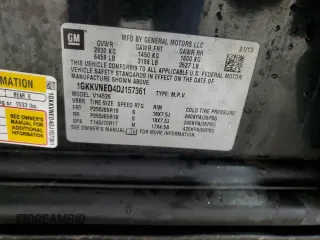 2013 GMC Acadia SLE with VIN 1GKKVNED4DJ157361, listed as a Copart auction lot 47201125 with 140,049 mi miles and Salvage Title. Bid and sale history available at carsss.com. Image 13.