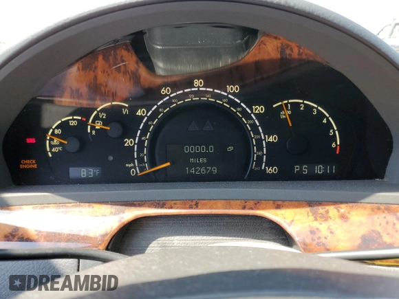2002 Mercedes-Benz S-Class 5.0L with VIN WDBNG75J62A305994, listed as a Copart auction lot 71036634 with 142,679 mi miles and Clean Title. Bid and sale history available at carsss.com. Image 9.