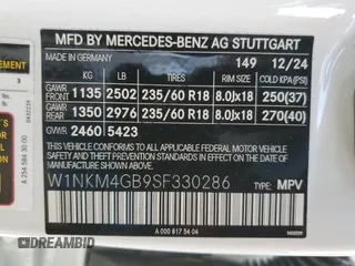 2025 Mercedes-Benz GLC with VIN W1NKM4GB9SF330286, listed as a Copart auction lot 50741755 with 225 mi miles and Salvage Title. Bid and sale history available at carsss.com. Image 13.