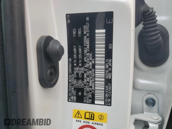 2019 Lexus NX 300 with VIN JTJBARBZ7K2184749, listed as a Copart auction lot 61654225 with 66,571 mi miles and Salvage title. Bid and sale history available at DreamBid. Image 13.
