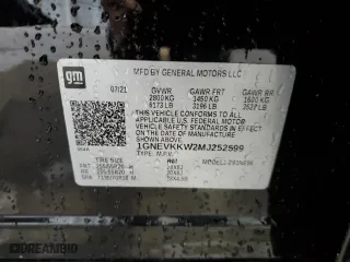 2021 Chevrolet Traverse Premier with VIN 1GNEVKKW2MJ252599, listed as a Copart auction lot 77796994 with 67,001 mi miles and Salvage Title. Bid and sale history available at carsss.com. Image 14.