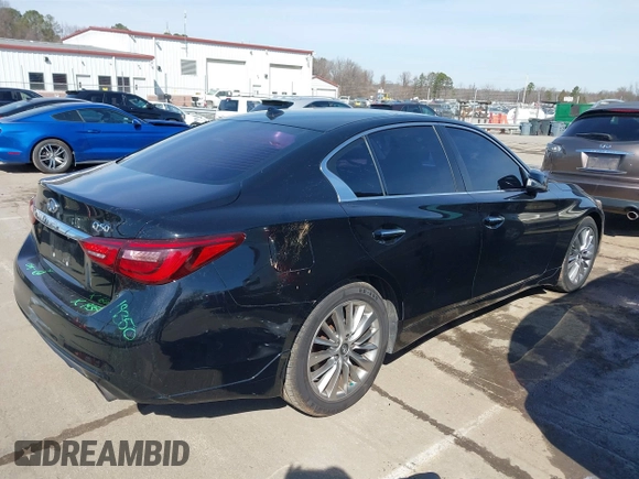 2018 Infiniti Q50 Luxe with VIN JN1EV7AP6JM592321, listed as a IAAI auction lot 41566556 with 109,545 mi miles and . Bid and sale history available at DreamBid. Image 4.