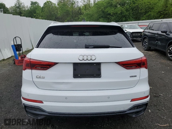 2021 Audi Q3 S line Premium with VIN WA1DECF36M1025713, listed as a Copart auction lot 55221215 with Not provided miles and Salvage title. Bid and sale history available at DreamBid. Image 6.