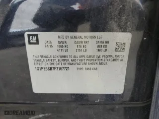2015 Chevrolet Cruze LT with VIN 1G1PE5SB7F7167721, listed as a Copart auction lot 53580075 with 144,643 mi miles and Salvage Title. Bid and sale history available at carsss.com. Image 12.