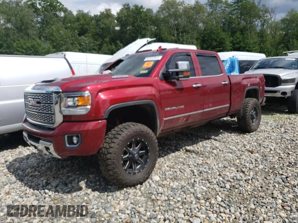 2019 GMC Sierra 3500HD Denali z VIN 1GT42WEY5KF258110, wystawiony jako Copart lot #65333944 z przebiegiem Nie podano mil oraz Szkoda całkowita • Salvage title. Historia ofert i sprzedaży dostępna na DreamBid. Obrazek 1.