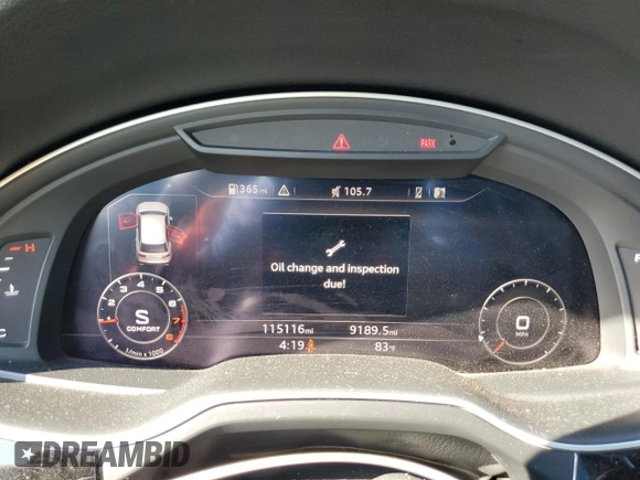 2018 Audi Q7 Premium Plus with VIN WA1LAAF70JD002047, listed as a Copart auction lot 48326485 with 115,116 mi miles and Salvage Title. Bid and sale history available at carsss.com. Image 9.