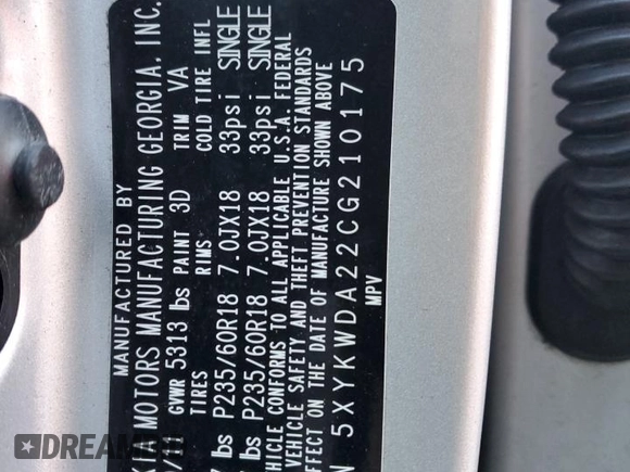 2012 Kia Sorento SX with VIN 5XYKWDA22CG210175, listed as a Copart auction lot 49631275 with 167,752 mi miles and Clean Title. Bid and sale history available at carsss.com. Image 15.