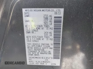 2014 Nissan Pathfinder SL with VIN 5N1AR2MN2EC613573, listed as a IAAI auction lot 41559855 with 195,471 mi miles and . Bid and sale history available at DreamBid. Image 9.