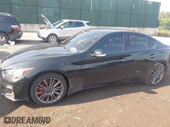 2021 Infiniti Q50 Red Sport 400 z VIN JN1FV7DR6MM880572, wystawiony jako IAAI lot #42411884 z przebiegiem 31 436 mil mil oraz . Historia ofert i sprzedaży dostępna na DreamBid. Obrazek 14.